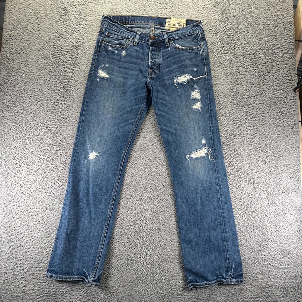Hollister Balboa‎ Jeans Mens 32x32 Blue Denim Straight Faded Button Fly Workwear